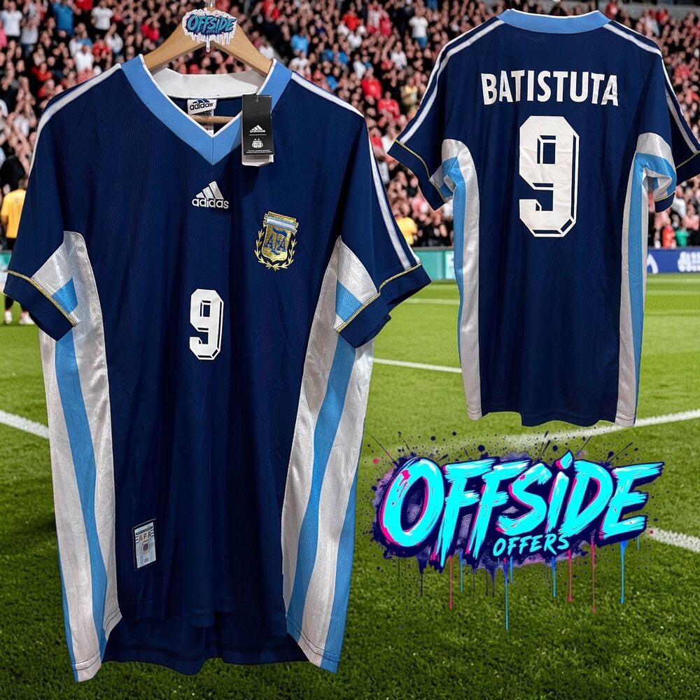 Retro Argentina World Cup 1998 Jersey #9 BATISTUTA XXL